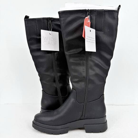 Soul Naturalizer Womens Orchid Knee High Boots US 8.5 M Wide Calf Black NIB - Picture 6 of 11